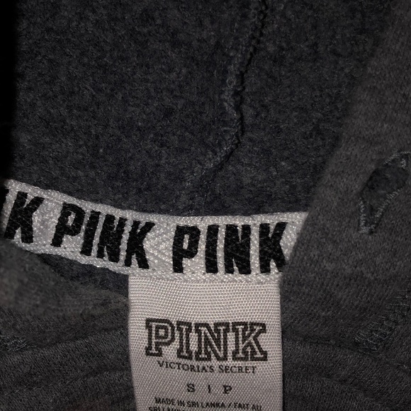 Pink Victoria Secert grey zip up sweater - Picture 4 of 4